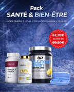 Pack Santé & Bien-être – ADEK Oméga 3 + ZMA + Collagène Marin + Pilulier BodYeti