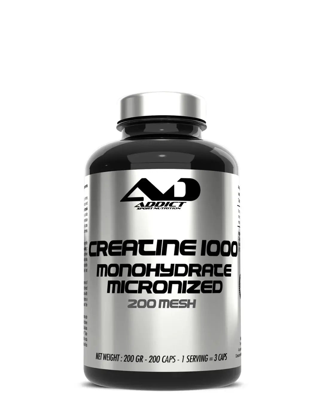 Créatine monohydrate micronized 200caps - Addict BodYeti