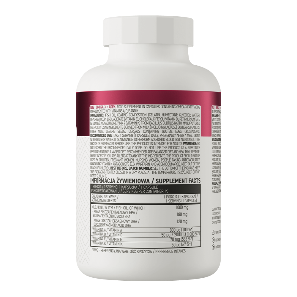 Omega 3 + ADEK 90caps - Ostrovit BodYeti