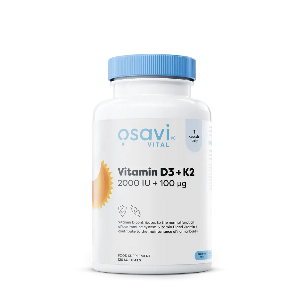 Vitamine D3 + K2 2000IU + 100mcg 120caps - Osavi BodYeti