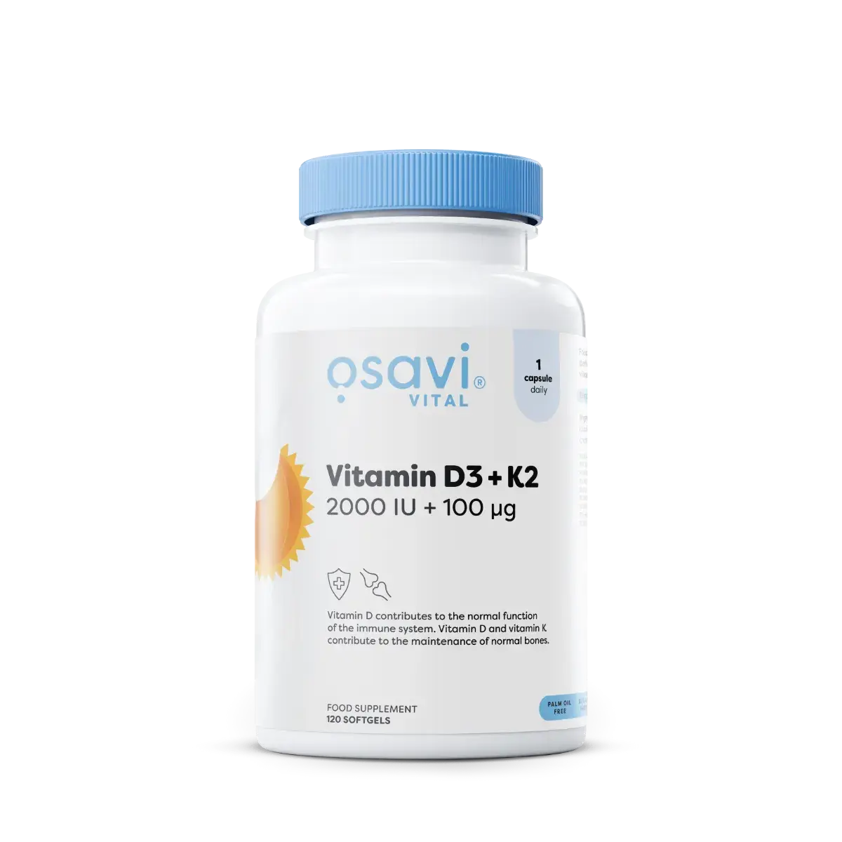 Vitamine D3 + K2 2000IU + 100mcg 120caps - Osavi BodYeti