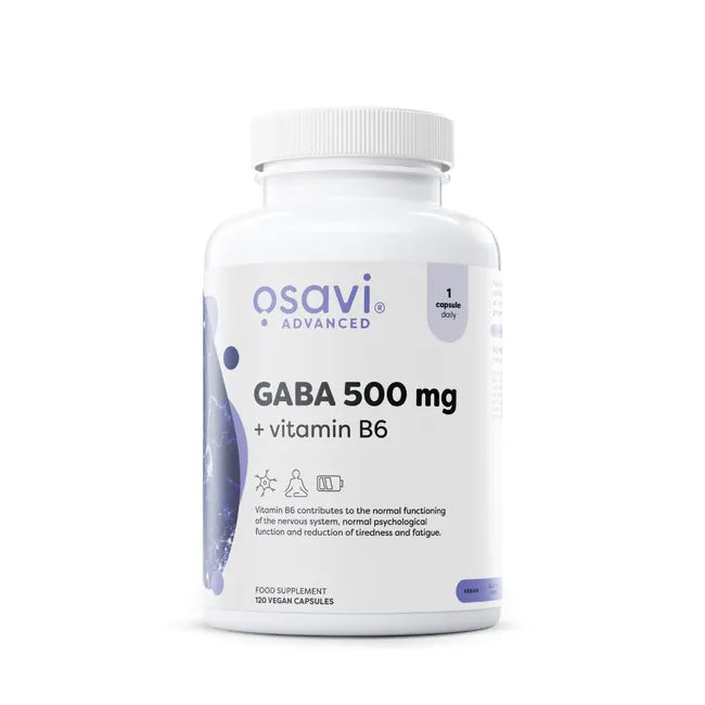 GABA 500mg + Vitamin B6 120 vcaps - Osavi BodYeti