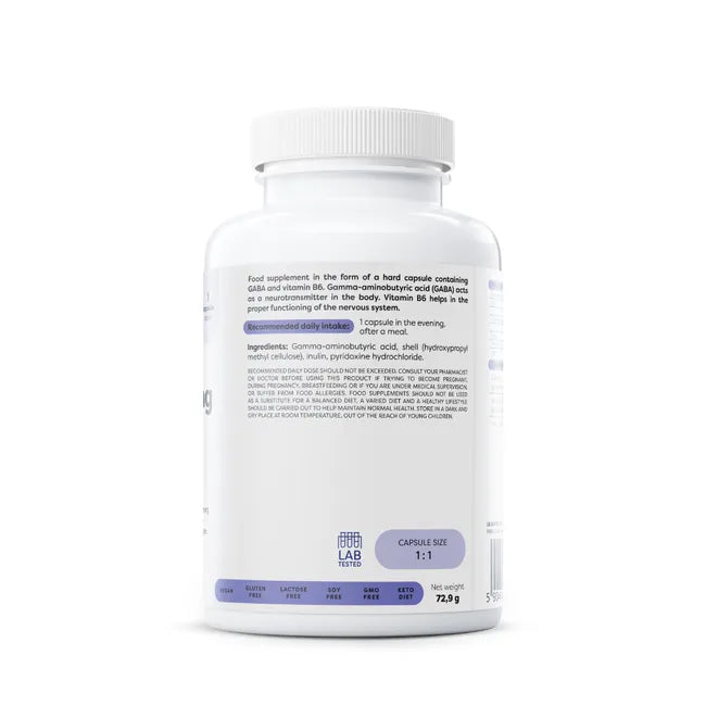 GABA 500mg + Vitamin B6 120 vcaps - Osavi BodYeti