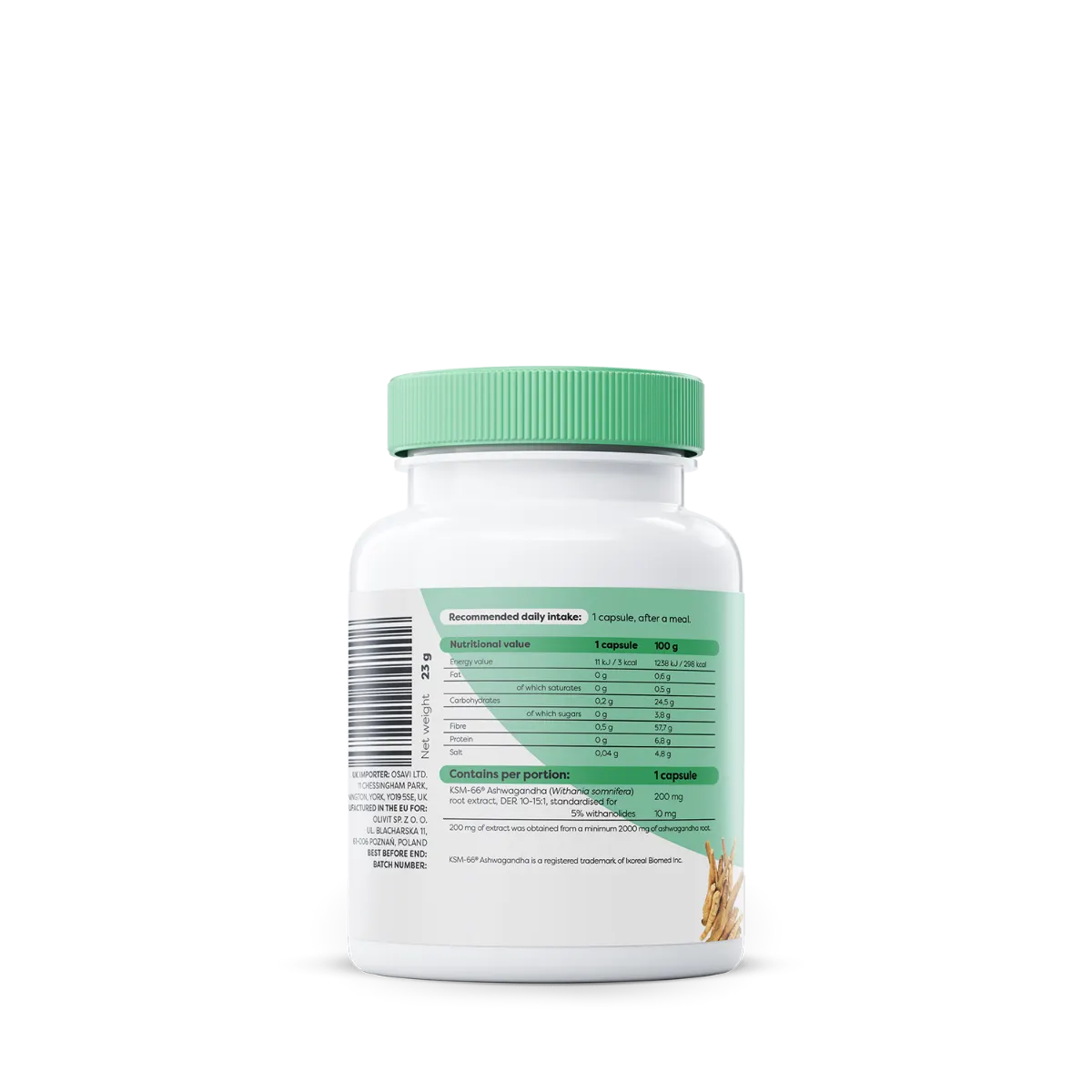 Ashwagandha KSM-66 200mg 60vcaps - Osavi BodYeti