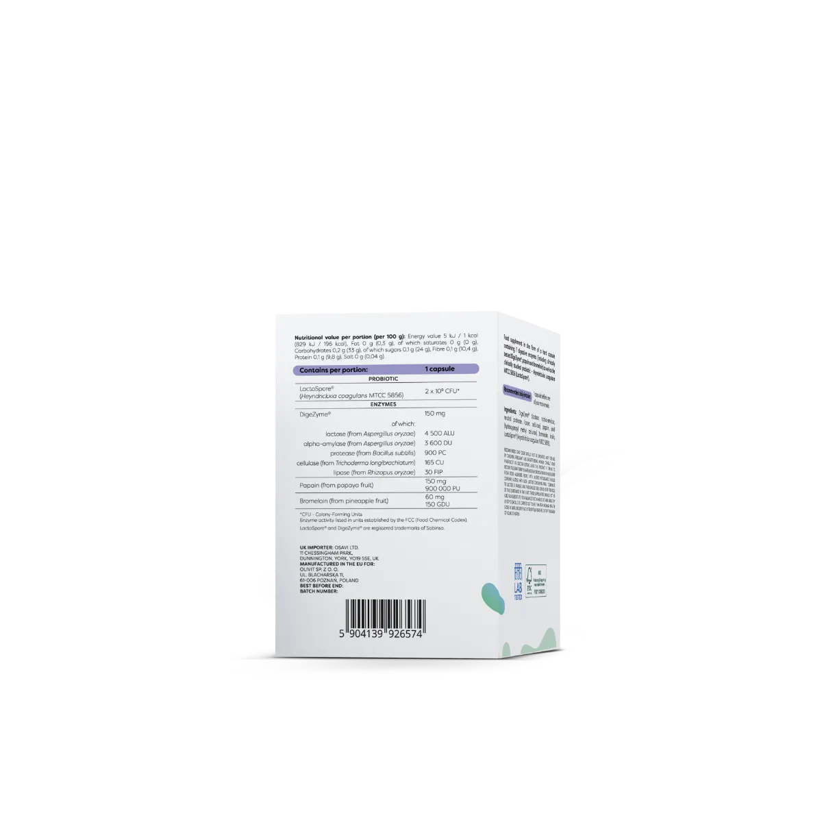 Digestive enzymes + probiotic 60vcaps - Osavi BodYeti
